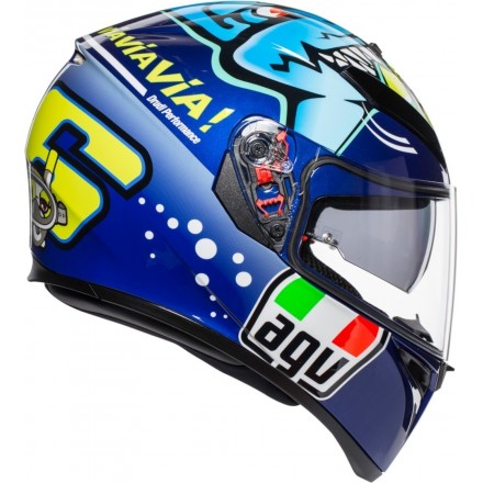 Casco integrale moto gp Agv K3 Sv Valentino Rossi Misano 2015 Squalo Pesciolino Shark fish helmet casque