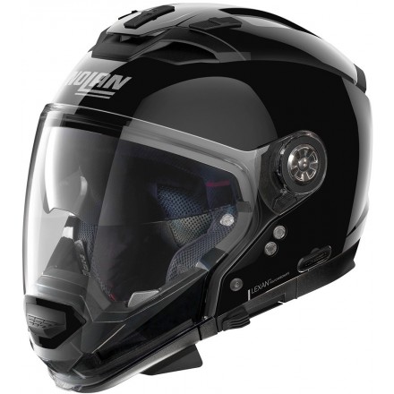 Casco crossover jet integrale modulare moto N70-2 GT Classic nero lucido glossy black 3 N-com helmet casque