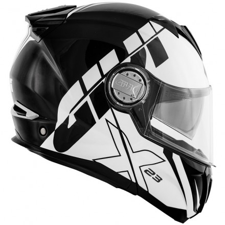 Casco modulare apribile moto Givi X23 Sydney Eclipse nero bianco black white Flip up Helmet casque