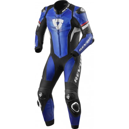 Tuta intera pelle racing pista corsa sport Revit Hyperspeed Nero Blu black Blue one piece leather suit
