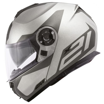 Casco modulare apribile moto Givi X21 hx21 Spirit grigio argento titanio silver titanium flip up helmet casque