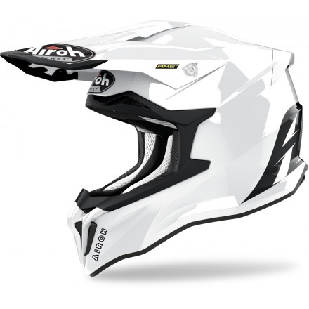 Casco moto cross fibra Airoh Strycker bianco white enduro motard off road fiber helmet casque
