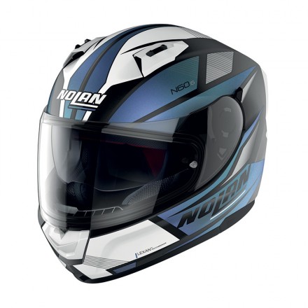 Casco integrale moto Nolan N60.6 Downshift nero blu black 39 Ncom helmet casque