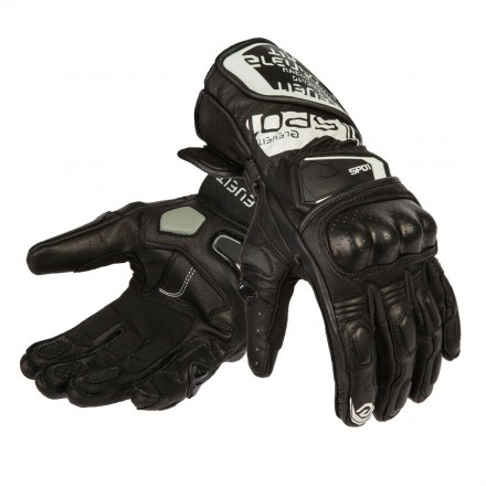 Guanti pelle racing pista corsa sport Eleveit SP-01 nero black leather gloves