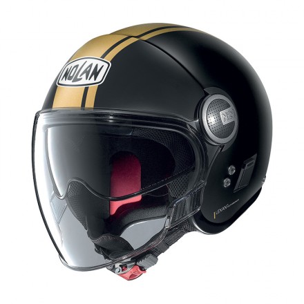 Casco jet Nolan N21 Visor Dolce Vita nero opaco oro flat black gold Ncom helmet casque