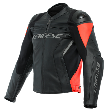Giacca Dainese Racing 4 Nero rosso fluo red Black leather jacket