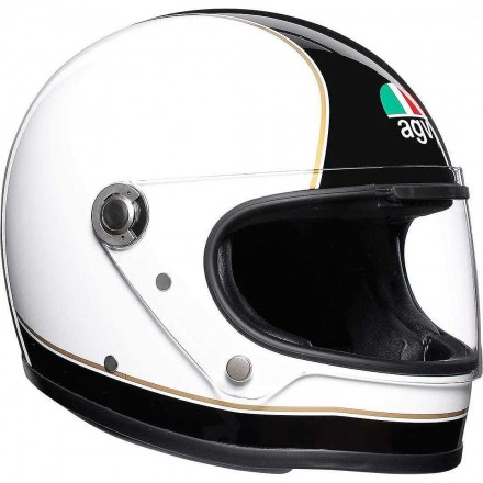 Casco integrale fibra vintage Agv X3000 Super Agv nero bianco black white cafe racer fiber Helmet casque
