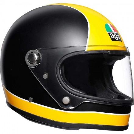 Casco Agv X3000 Super Agv nero opaco giallo black mat yellow cafe racer fiber Helmet casque