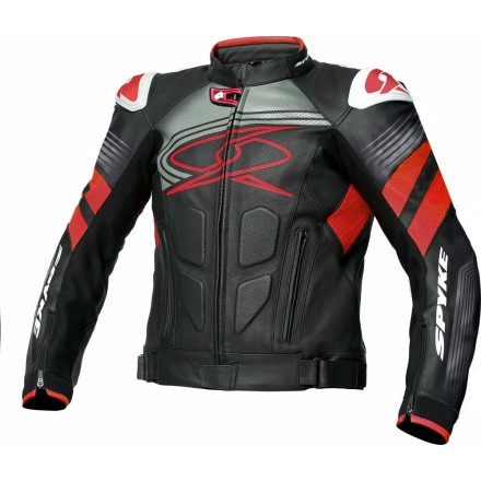 Giacca pelle sportiva Spyke Estoril Evo rosso Black grey red leather jacket