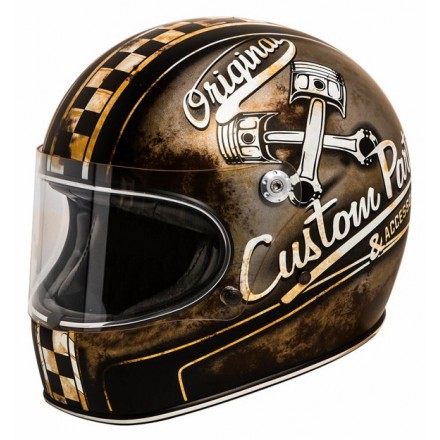 Casco integrale fibra vintage Premier Trophy OP 9 BM cafe racer retro scrambler Helmet casque