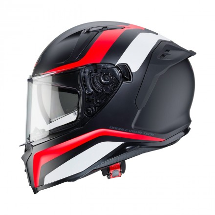 Casco integrale moto Avalon Blast nero opaco bianco rosso matt black white red helmet casque
