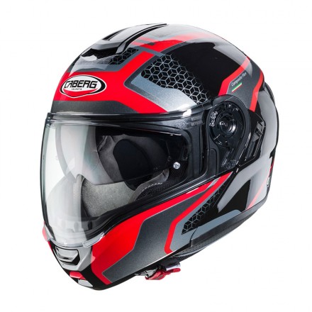 Casco modulare Caberg Levo Sonar black red silver helmet casque moto