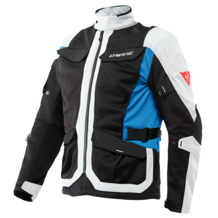 Giacca moto Dainese Desert Tex Glacier-Gray Black Performance-Blue sport touring adventure jacket