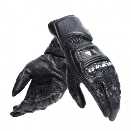 Guanti pelle lunghi moto Dainese Druid 4 nero Black long leather gloves pista corsa