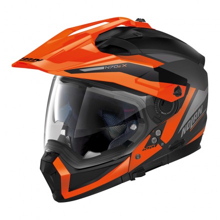 Casco Nolan N70-2 X STUNNER N-com arancione orange 52 crossover jet integrale modulare moto helmet casque