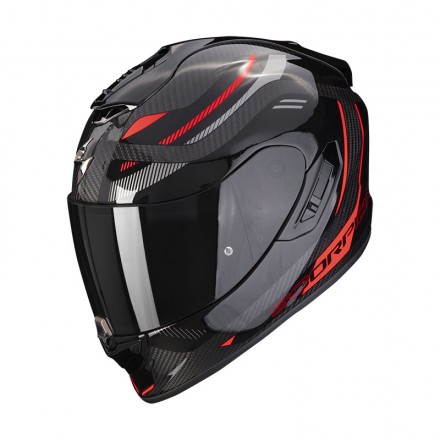 Casco integrale carbonio moto Scorpion Exo 1400 EVO Carbon KYDRA rosso red helmet casque