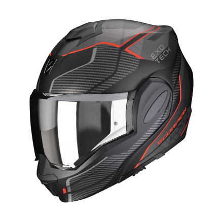 Casco modulare Scorpion EXO-TECH EVO Animo rosso red reversibile doppia omolazione flip up helmet casque