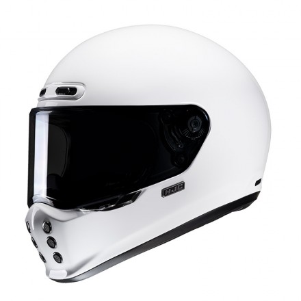 Casco integrale fibra vintage Hjc V10 bianco white naked scrambler fiber Helmet casque