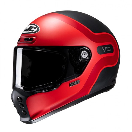 Casco integrale fibra vintage Hjc V10 GRAPE rosso red MC1 naked scrambler fiber Helmet casque