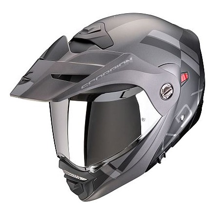 Casco modulare adventure Scorpion ADX-2 Galane Matt Black Silver helmet casque