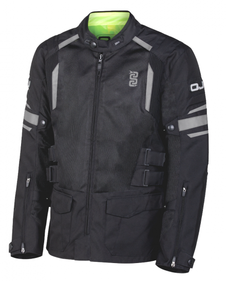 Giacca moto adventure touring traforata impermeabile Oj Revenge nero black perforated waterproof Jacket
