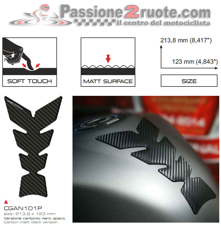 Paraserbatoio Print Carbonio opaco soft touch