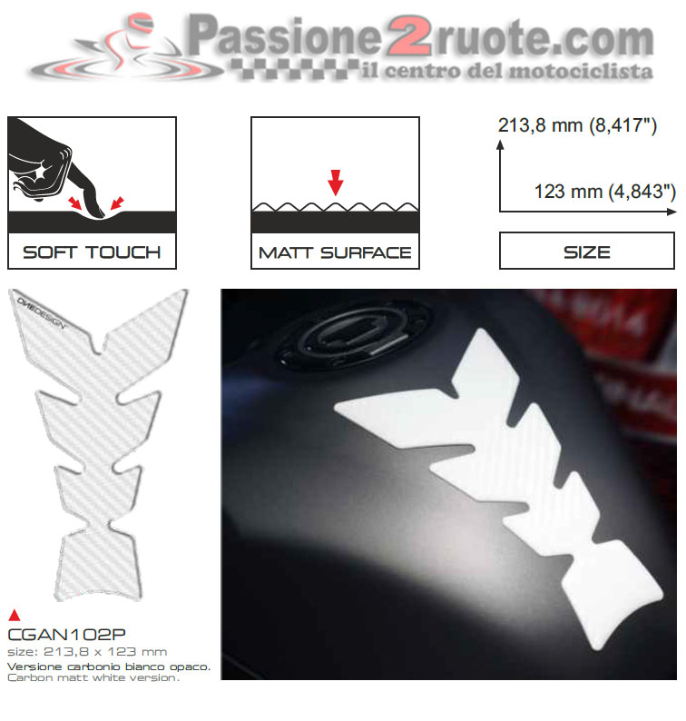 Paraserbatoio Print Carbonio bianco soft touch