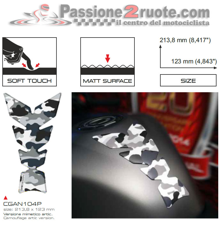 Paraserbatoio Print Mimetico Artic soft touch