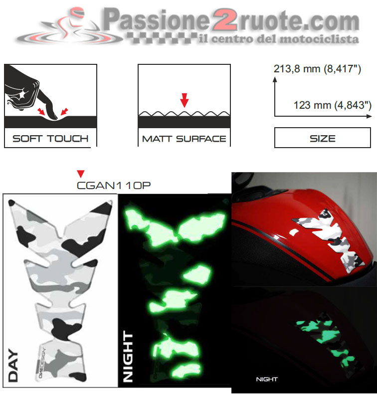 Paraserbatoio Print Mimetico Fosforescente soft touch