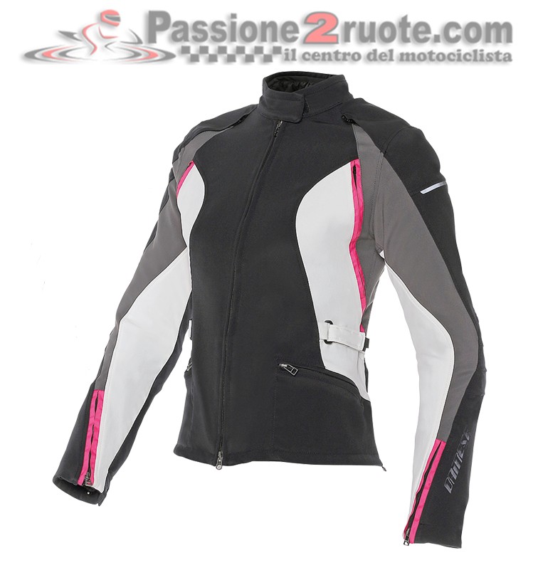 Giacca donna Dainese Arya Lady Tex Nero Dark-Gull-Gray Fucsia