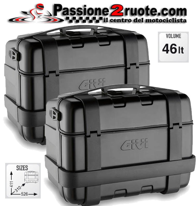 Set 2 Valigie Givi Trk46n Trekker 46 lt Alluminio