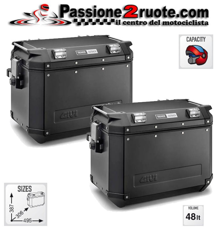 Coppia Valigie laterali Givi Trekker Outback 48 lt nera OBKN48BPACK2