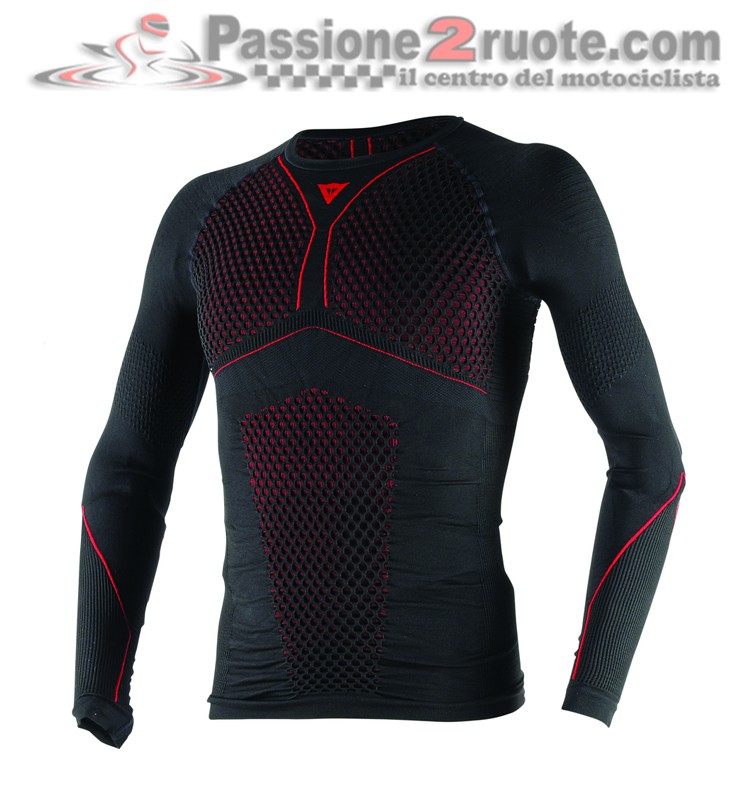 Maglia Termica Dainese maniche lunghe D-Core Thermo Tee LS Nero rosso black red long sleeve