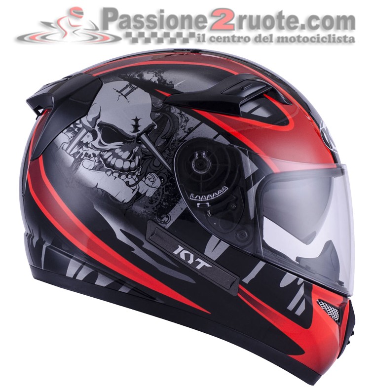 Casco KYT Venom Strike Black Red Fluo