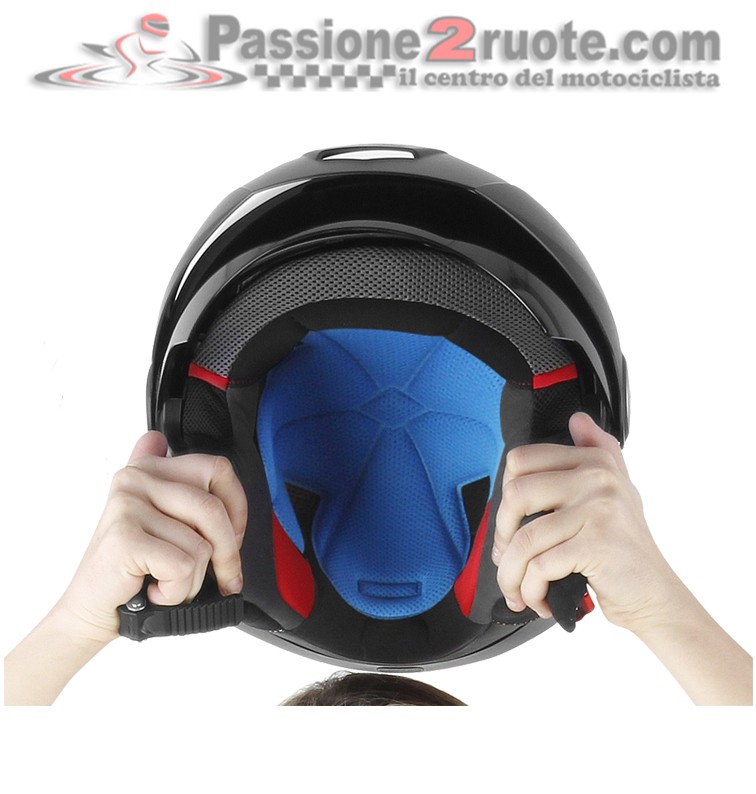F042 Oj Flower blu blue sottocasco senza cuciture con trattamento agli ioni d'argento