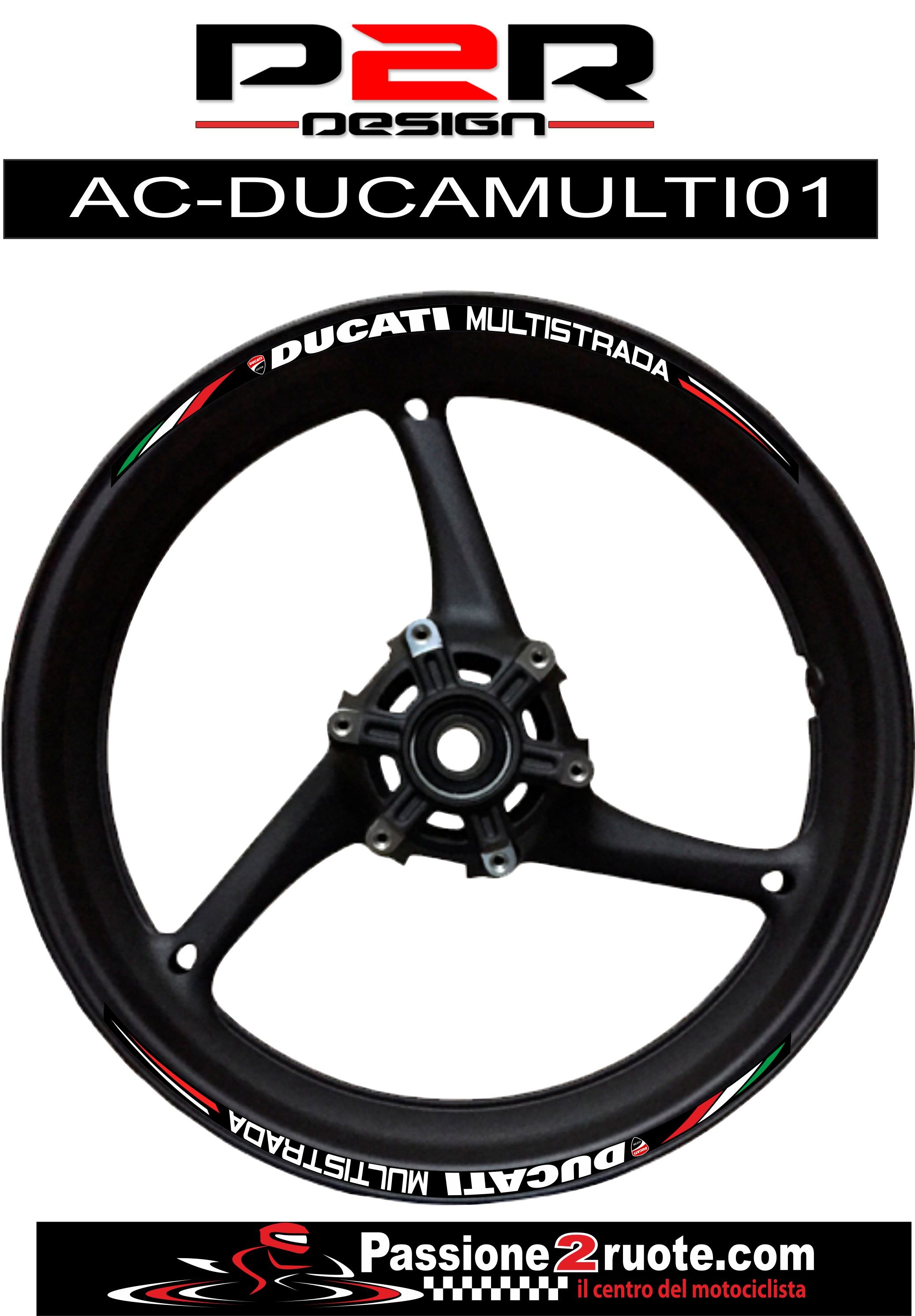 Adesivi cerchi Ducati Multistrada 620 950 1200 1260 enduro wheel stickers