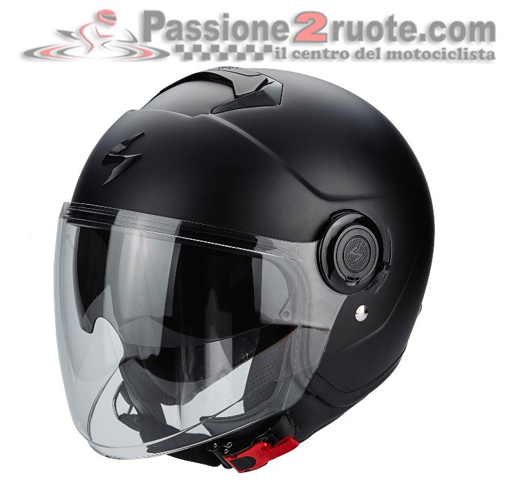 Casco jet con visierino parasole interno Scorpion Exo city nero opaco black matt helmet casque
