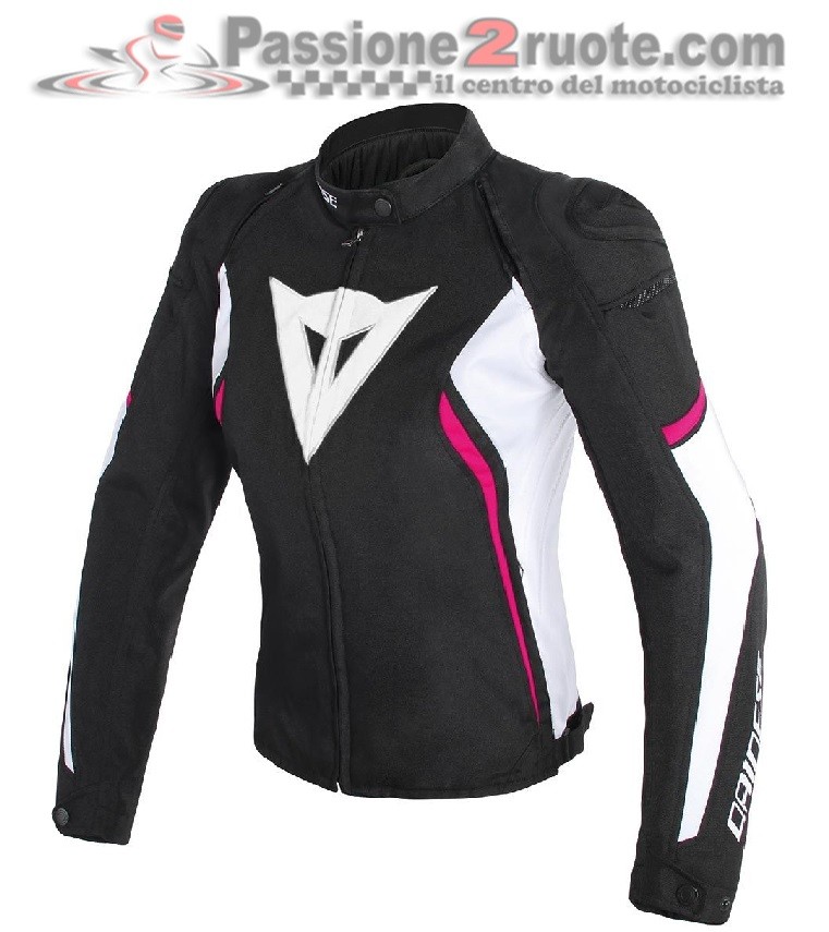 Giacca Dainese Avro D2 Tex Lady Nero Bianco Fucsia