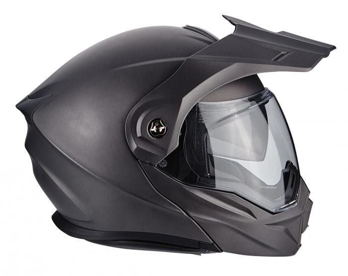 Casco modulare apribile enduro touring adventure moto Scorpion ADX-1 grigio titanio opaco titanium mat Helmet casque