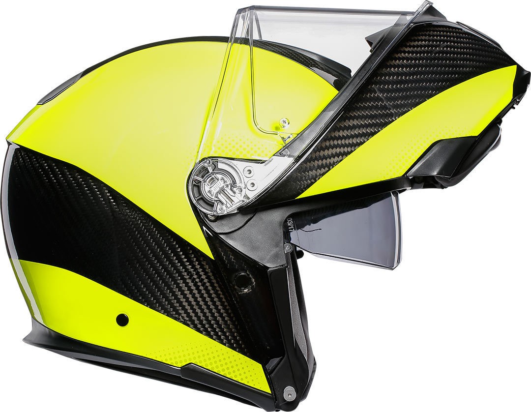 Casco modulare carbonio Agv Sport Modular Hi vis Carbon Yellow flip up helmet