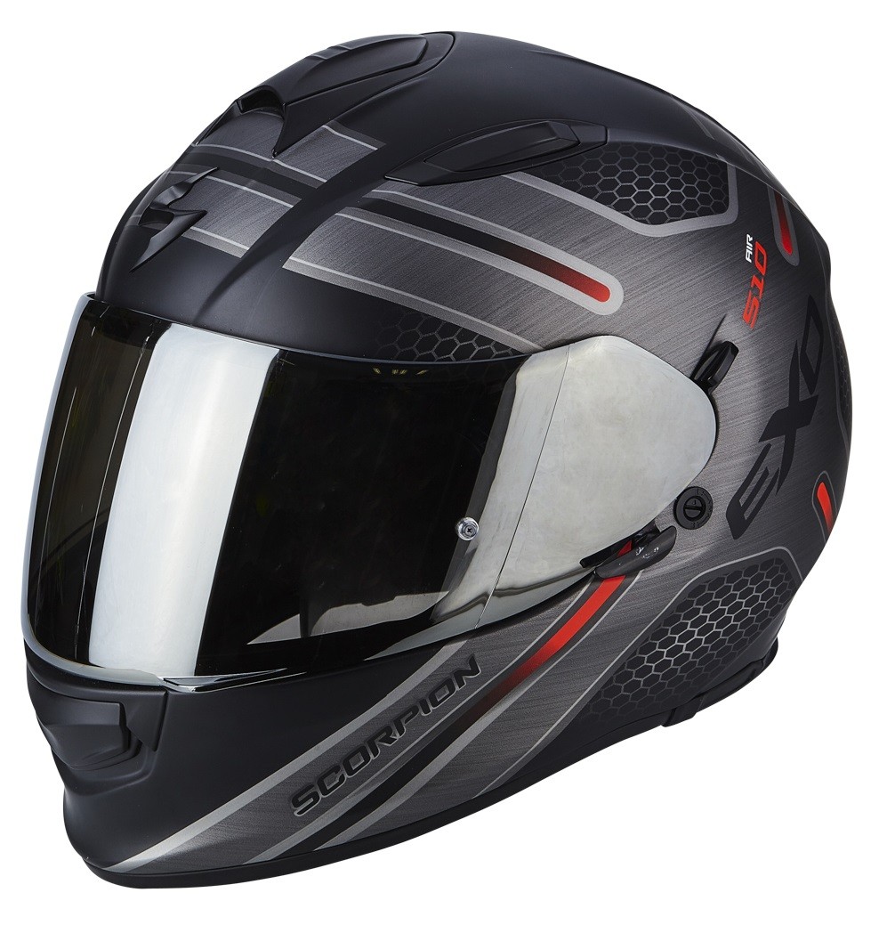 Casco integrale moto Scorpion Exo-510 Air Route nero opaco rosso black mat red helmet casque