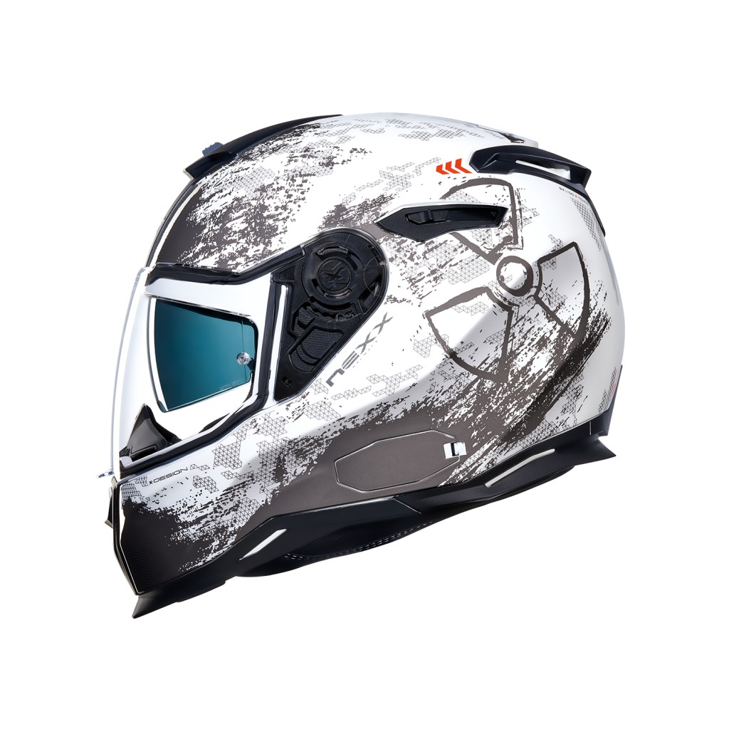 Casco integrale Nexx SX.100 Toxic bianco white helmet casque