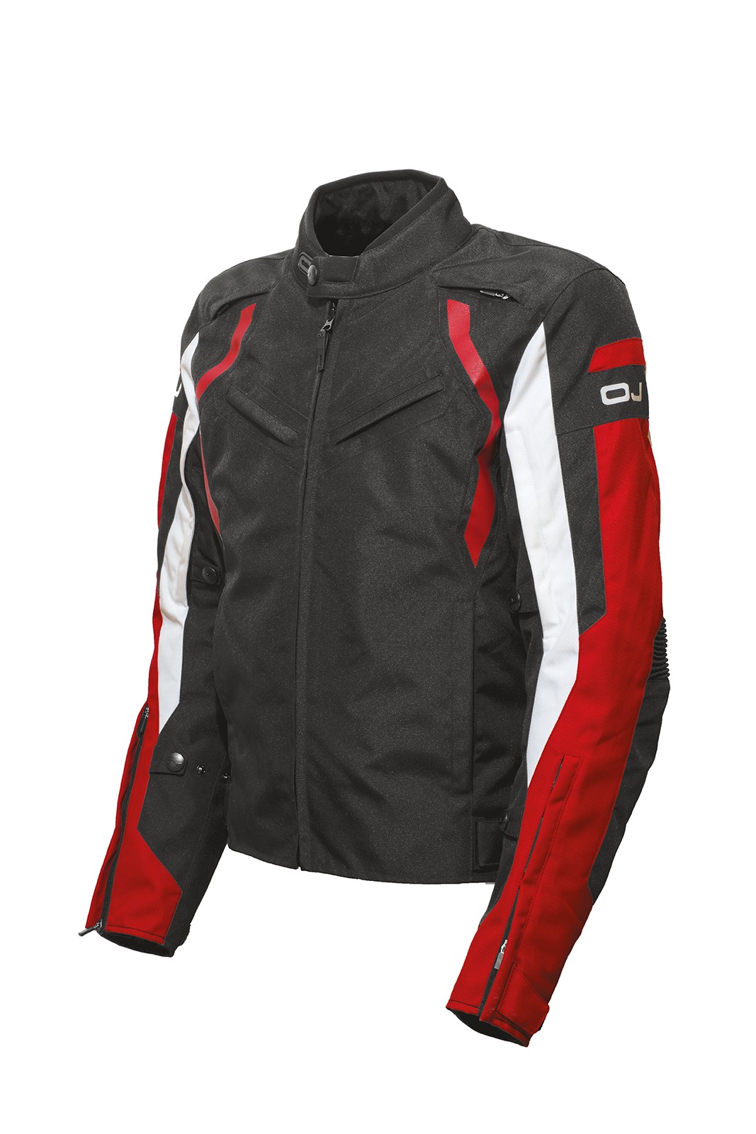 Giacca moto 4 stagioni sfoderabile Oj Latitude man nero bianco rosso black white red jacket