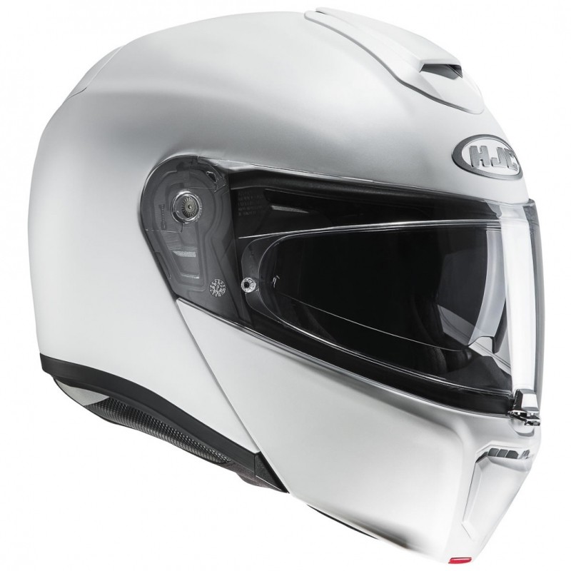Casco modulare apribile fibra moto Hjc Rpha 90 Bianco opaco semi flat white flip up Helmet