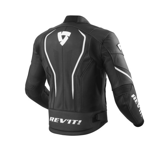 Giacca Giubbotto moto pelle sportiva Rev'it Vertex Gt nero bianco black white leather jacket