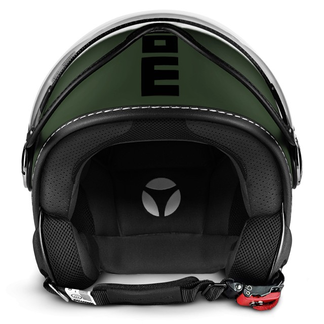 Casco jet Momo Design Fgtr Classic verde opaco nero matt green black helmet casque