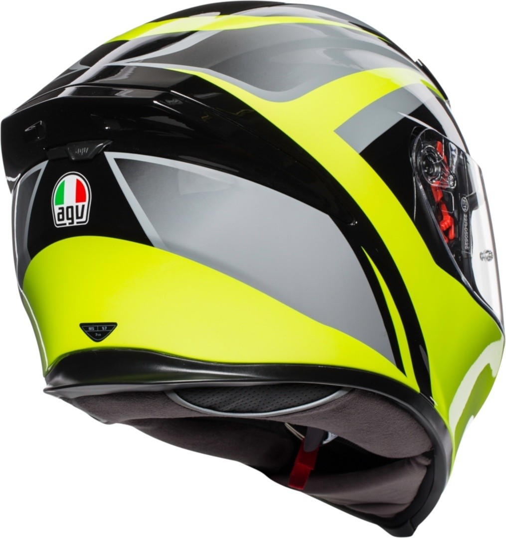 Casco integrale moto fibra Agv K-5 s Pinlock Typhoon nero grigio giallo black grey yellow helmet casque
