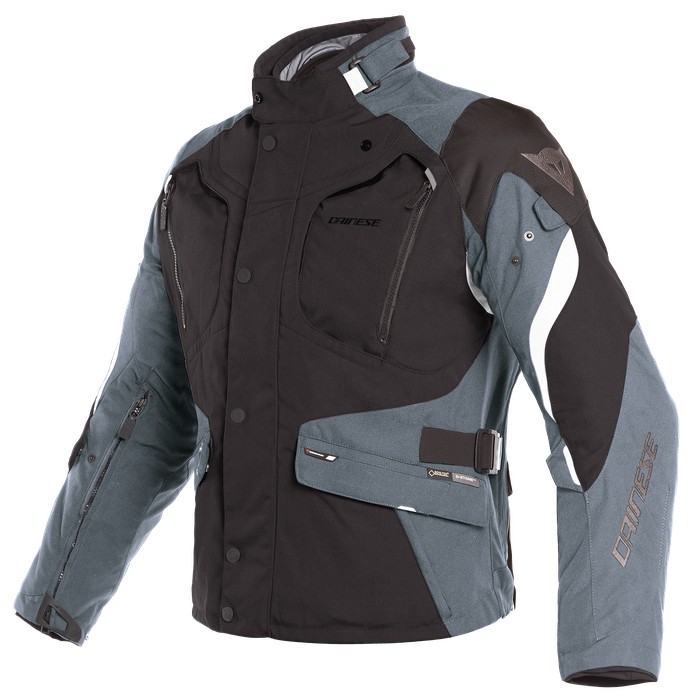 Giacca moto touring adventure 4 stagioni Dainese Dolomiti Goretex Black ebony light grey 4 seasons jacket