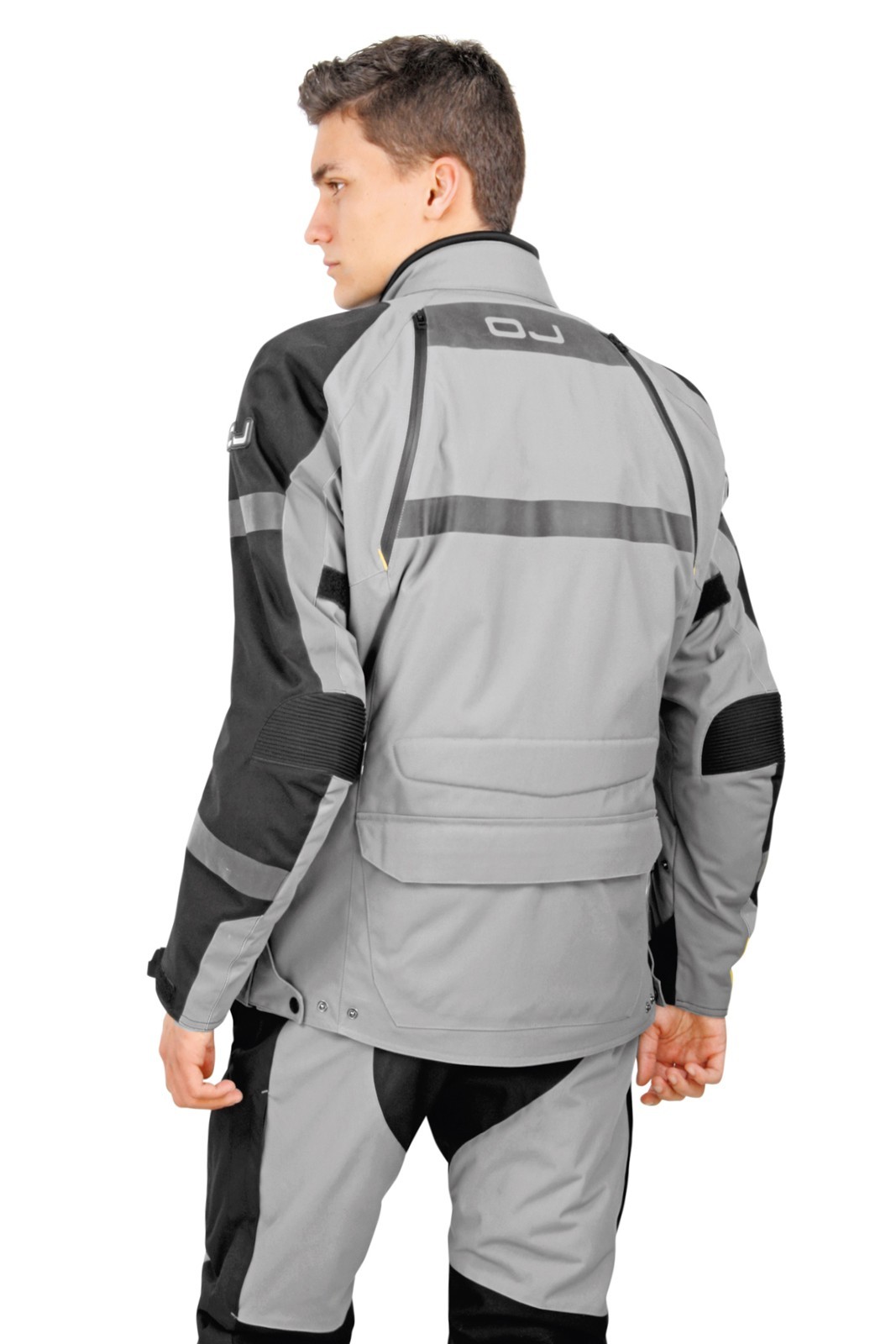 Giacca moto adventure touring triplo strato 4 stagioni impermeabile Oj Navigator J grigio titanium 3 layers 4 seasons jacket