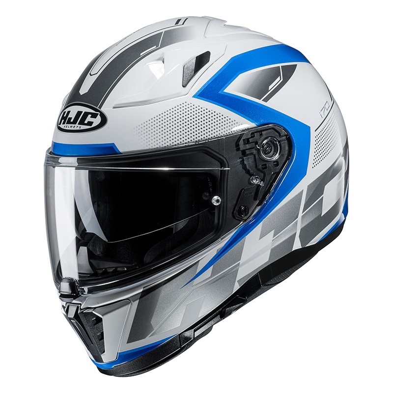 Casco integrale moto doppia visiera Hjc i70 Asto MC2 bianco blu white blue Helmet casque